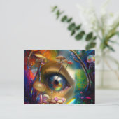 Oog en Kleurrijke Paddenstoelen Abstract Briefkaar Briefkaart (Staand voorkant)