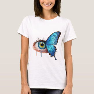Oog en vlinder T-shirt ontwerp