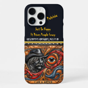 Oog-gericht kunstwerk met vette patronen iPhone 16 pro max hoesje