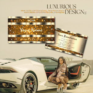 Oog, gouden en Oranje glitter Sparkle Stars Visitekaartje