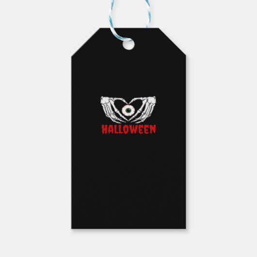 Oog Halloween - Skelet Handen Hart Cadeaulabel (Voorkant)