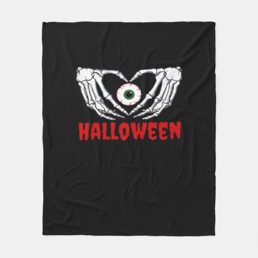 Oog Halloween - Skelet Handen Hart Fleece Deken (Voorkant)