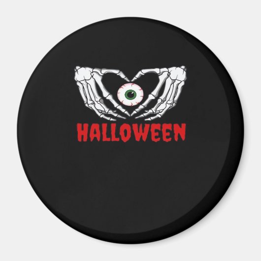 Oog Halloween - Skelet Handen Hart Magneet (Voorkant)