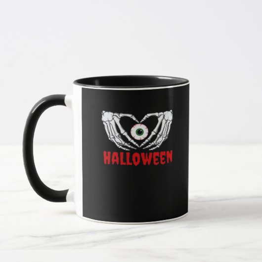 Oog Halloween - Skelet Handen Hart Mok (Links)