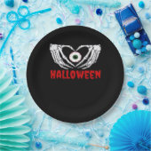 Oog Halloween - Skelet Handen Hart Papieren Bordje (Feest)