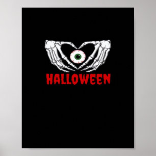 Oog Halloween - Skelet Handen Hart Poster