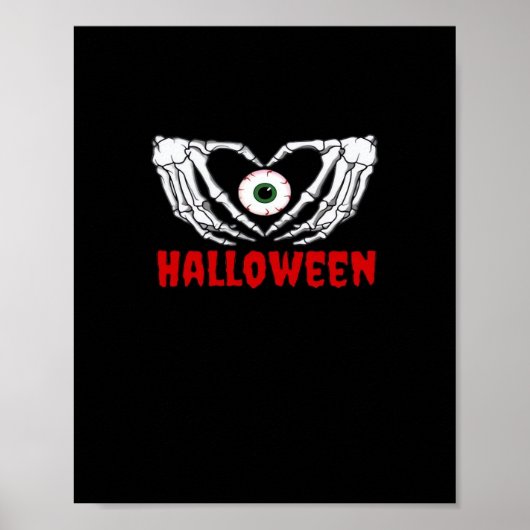Oog Halloween - Skelet Handen Hart Poster (Voorkant)