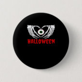 Oog Halloween - Skelet Handen Hart Ronde Button 5,7 Cm (Voorkant)