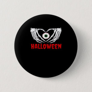 Oog Halloween - Skelet Handen Hart Ronde Button 5,7 Cm