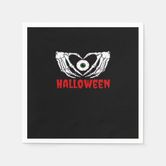 Oog Halloween - Skelet Handen Hart Servet (Voorkant)