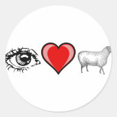 Oog Hart Oog Ronde Sticker (Voorkant)