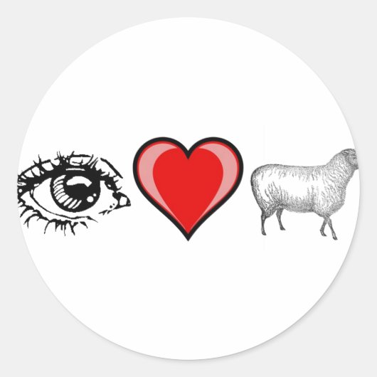Oog Hart Oog Ronde Sticker (Voorkant)