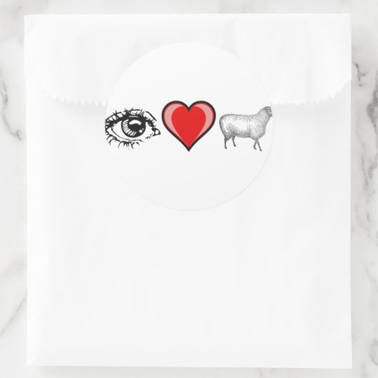 Oog Hart Oog Ronde Sticker (Tas)