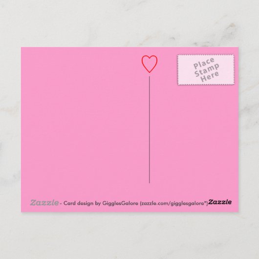 Oog-hart-ooi (ik hou van je!) briefkaart (Achterkant)