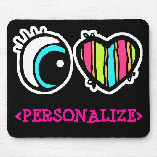 Oog Hart Pictogram, <PERSONALIZE> Muismat (Voorkant)