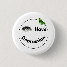 "Oog" heeft depressie_vlinder Ronde Button 3,2 Cm