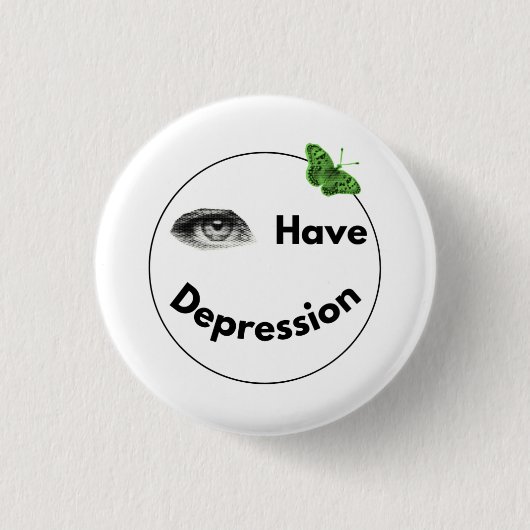 "Oog" heeft depressie_vlinder Ronde Button 3,2 Cm (Voorkant)