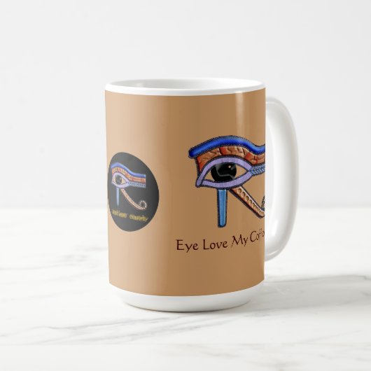 "Oog houdt van mijn koffie!" Mokken (Voorkant rechts)