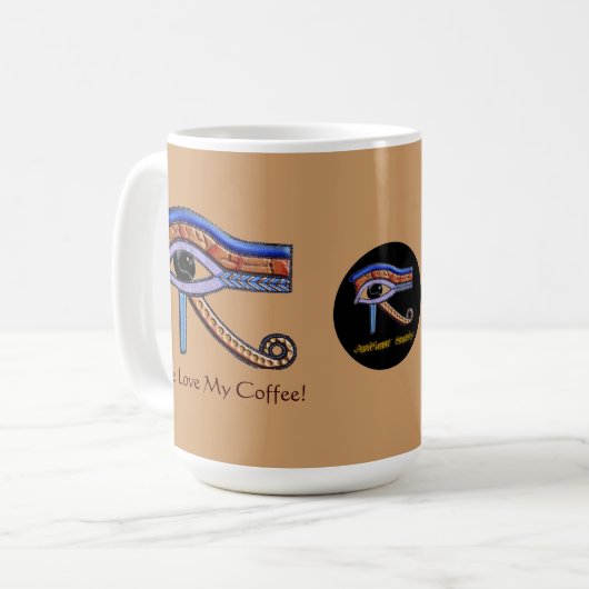 "Oog houdt van mijn koffie!" Mokken (Voorkant links)