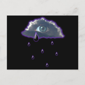 oog in de hemel met tranen regen briefkaart