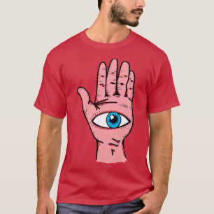 Oog in hand magische symbolen hamsa boze oog t-shirt