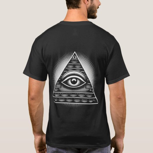 Oog in oog met piramide t-shirt (Achterkant)