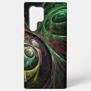 Oog in oog moderne fractale groene gouden abstract samsung galaxy hoesje