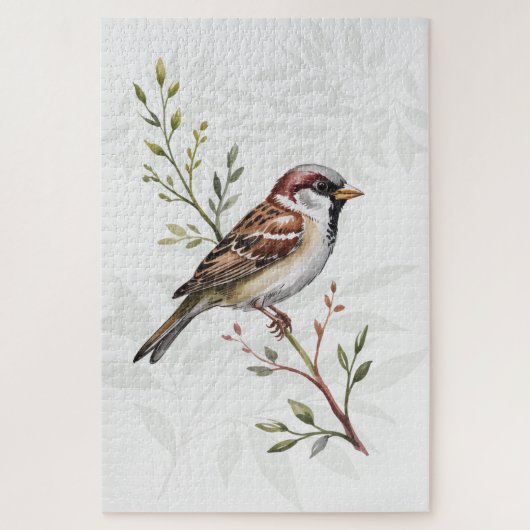 Oog is op de Mus Wilde Vogel op Olijftak Legpuzzel (Verticaal)