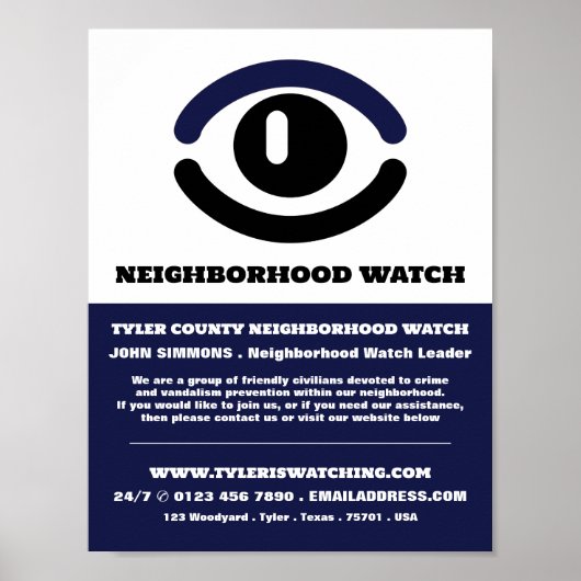 Oog kijken, Buurtgemeenschap Watch Advertentie Poster (Voorkant)