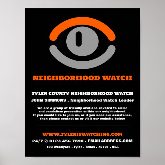 Oog kijken, Buurtgemeenschap Watch Advertentie Poster (Voorkant)