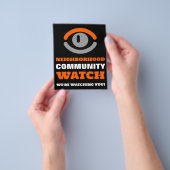 Oog kijken, buurtwachtwaarschuwing flyer (Hand)