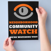 Oog kijken, buurtwachtwaarschuwing flyer (Hand)