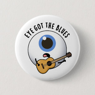 Oog Krijgt De Blues Grappige Oogbal Muziekgrap  Ronde Button 5,7 Cm