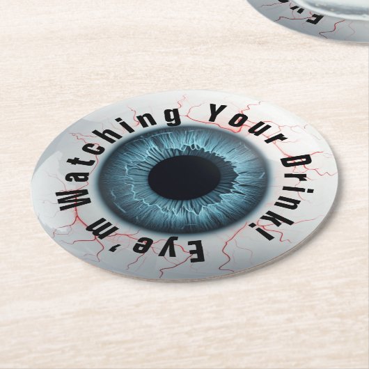 Oog let op je Drink Ronde Kartonnen Onderzetter (Gebogen)