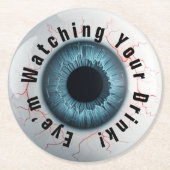 Oog let op je Drink Ronde Kartonnen Onderzetter (Voorkant)