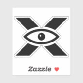 Oog Letter X Monogram Sticker (Vel)