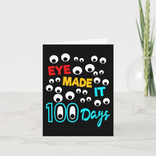 Oog maakte het 100 dagen 100 dagen schoolstudent kaart (Voorkant)