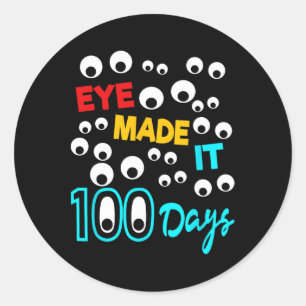 Oog maakte het 100 dagen 100 dagen schoolstudent ronde sticker
