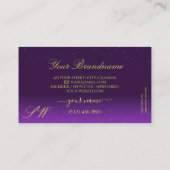 Oog met donkere Paarse Sparkle Diamonds Initialen Visitekaartje (Achterkant)
