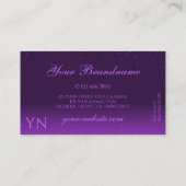 Oog met donkere Paarse sparkle Diamonds-monogram Visitekaartje (Achterkant)