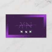 Oog met donkere Paarse sparkle Diamonds-monogram Visitekaartje (Voorkant)