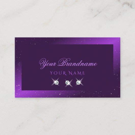 Oog met donkere Paarse sparkle Diamonds stijlvol Visitekaartje (Voorkant)