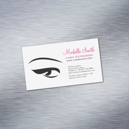Oog met eyeliner wimper extensie branding visitekaartje magneet (Voorbeeld)