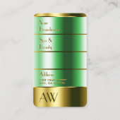 Oog met gouden en groene kleuren met monogram visitekaartje (Voorkant)