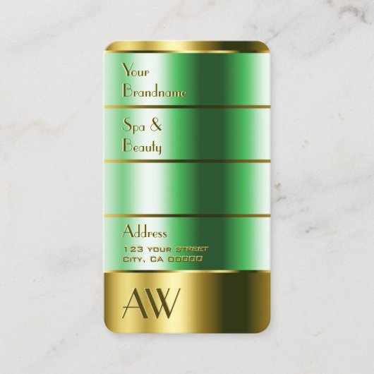 Oog met gouden en groene kleuren met monogram visitekaartje (Voorkant)