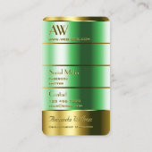 Oog met gouden en groene kleuren met monogram visitekaartje (Achterkant)