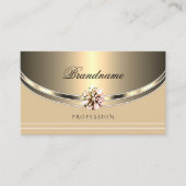 Oog met goudpasta beige met Faux Diamonds Visitekaartje (Voorkant)