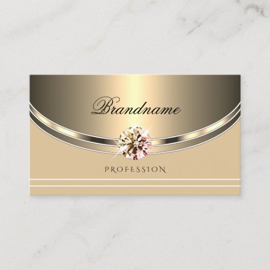 Oog met goudpasta beige met Faux Diamonds Visitekaartje (Voorkant)