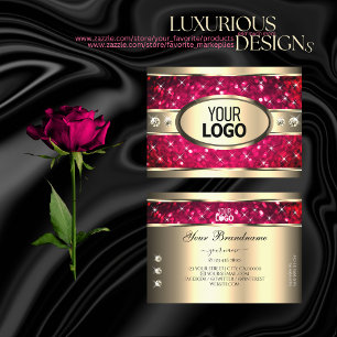 Oog met goudroze glitter Stars Diamonds Logo Visitekaartje