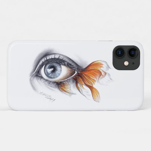 Oog met goudvisstaart Case-Mate iPhone case (Achterkant (horizontaal))